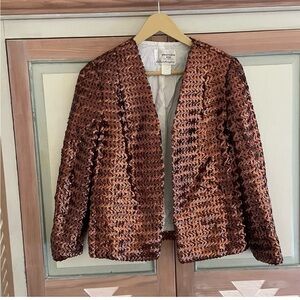Sophisticated Miss Frances Hemaghan | Vintage copper sequined jacket. Made USA